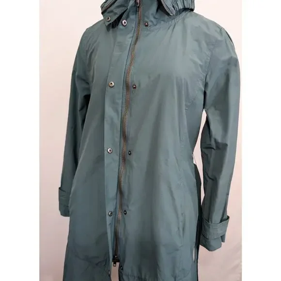 Eileen Fisher Jacket Teal Green Lightweight Belt Trench Misses Size XS Flaws - Picture 7 of 10